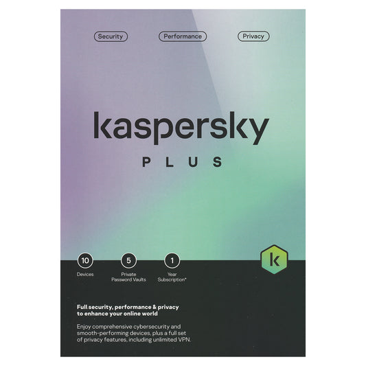 Kaspersky Plus, 10 Devices, 1 Year Licence Key