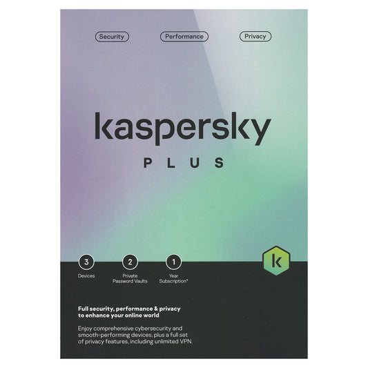 Kaspersky Plus, 3 Devices, 1 Year Licence Key