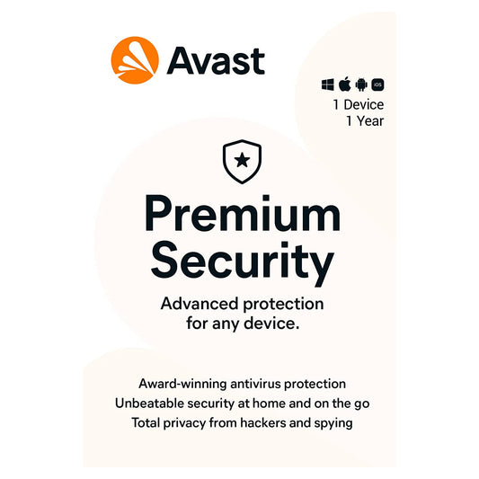 Avast Premium Security, 1 Device, 1 Year Licence Key