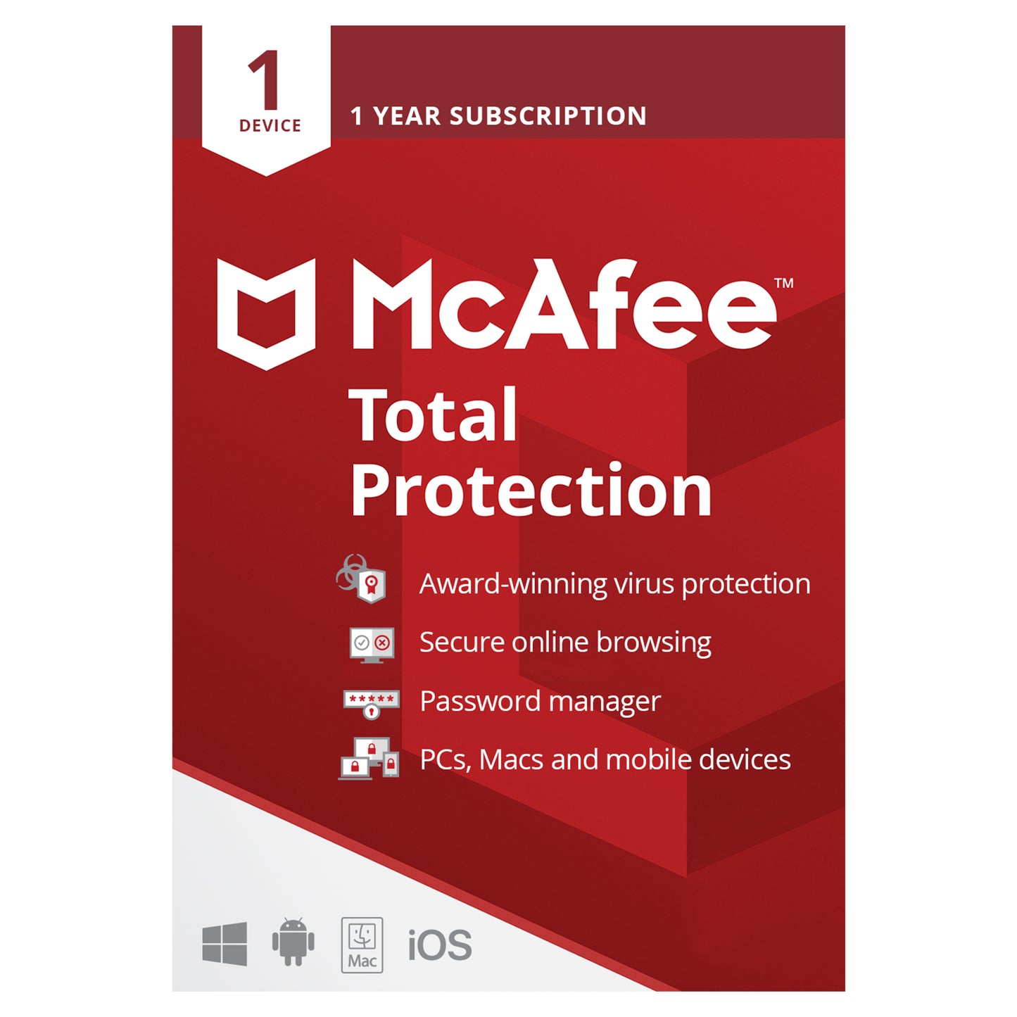 McAfee Total Protection, 1 Device, 1 Year Licence Key