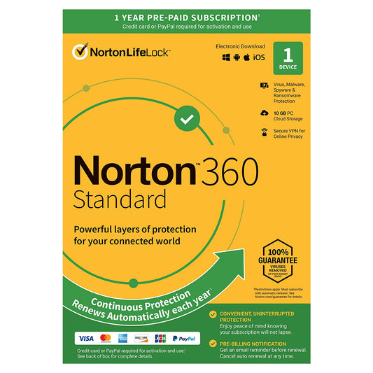 Norton 360 Standard, 1 Device, 1 Year Licence Key