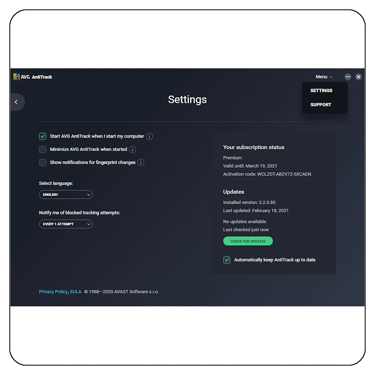AVG AntiTrack 1 Device 1 Year Licence Key – Instant Download