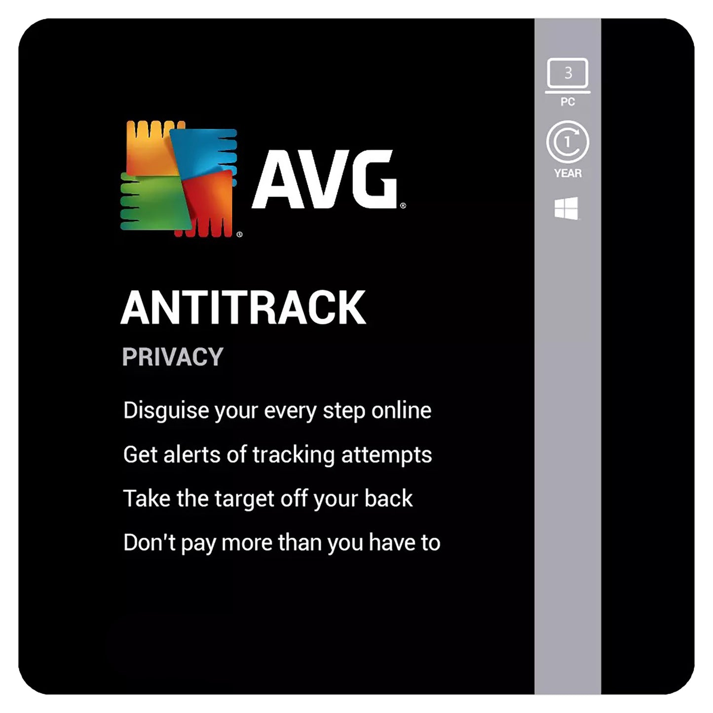 AVG AntiTrack 3 Devices 1 Year Licence Key – Instant Download