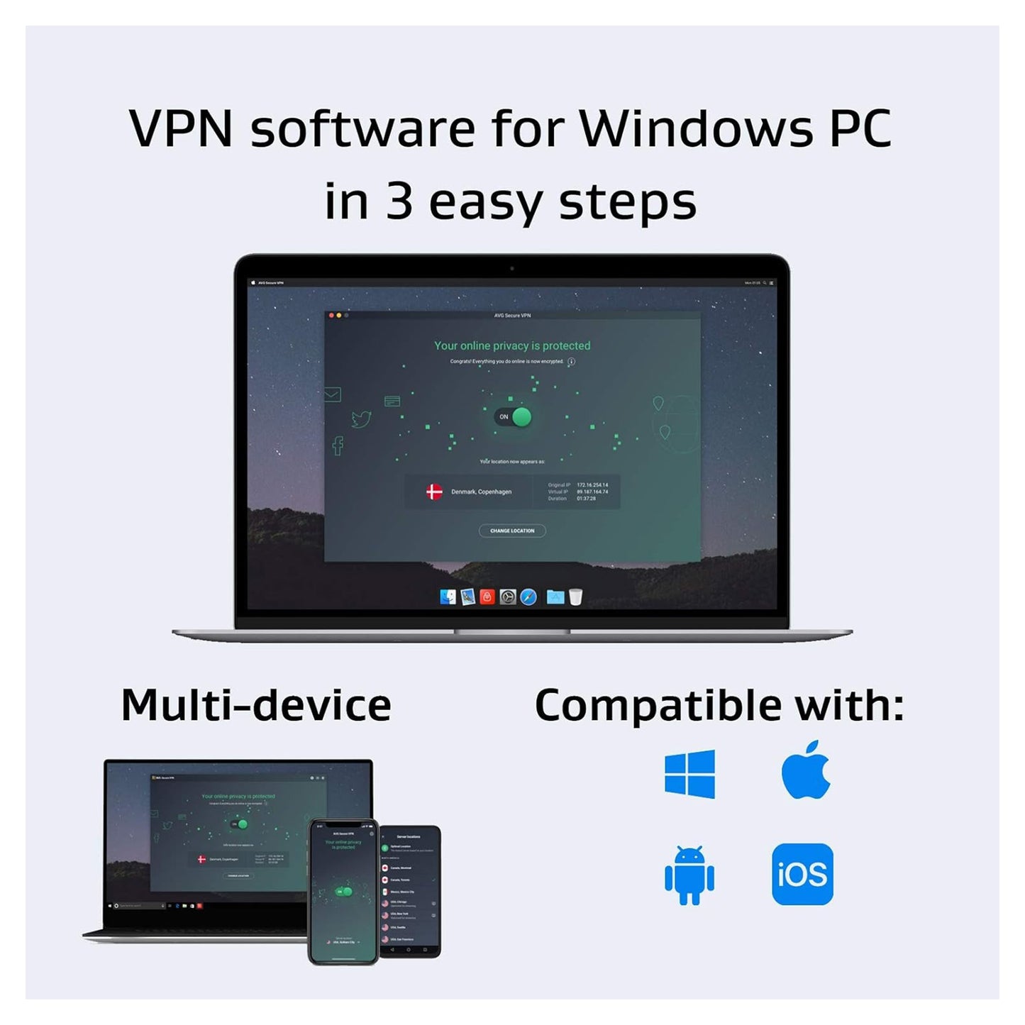 AVG Secure VPN 10 Devices 1 Year Licence Key – Instant Download