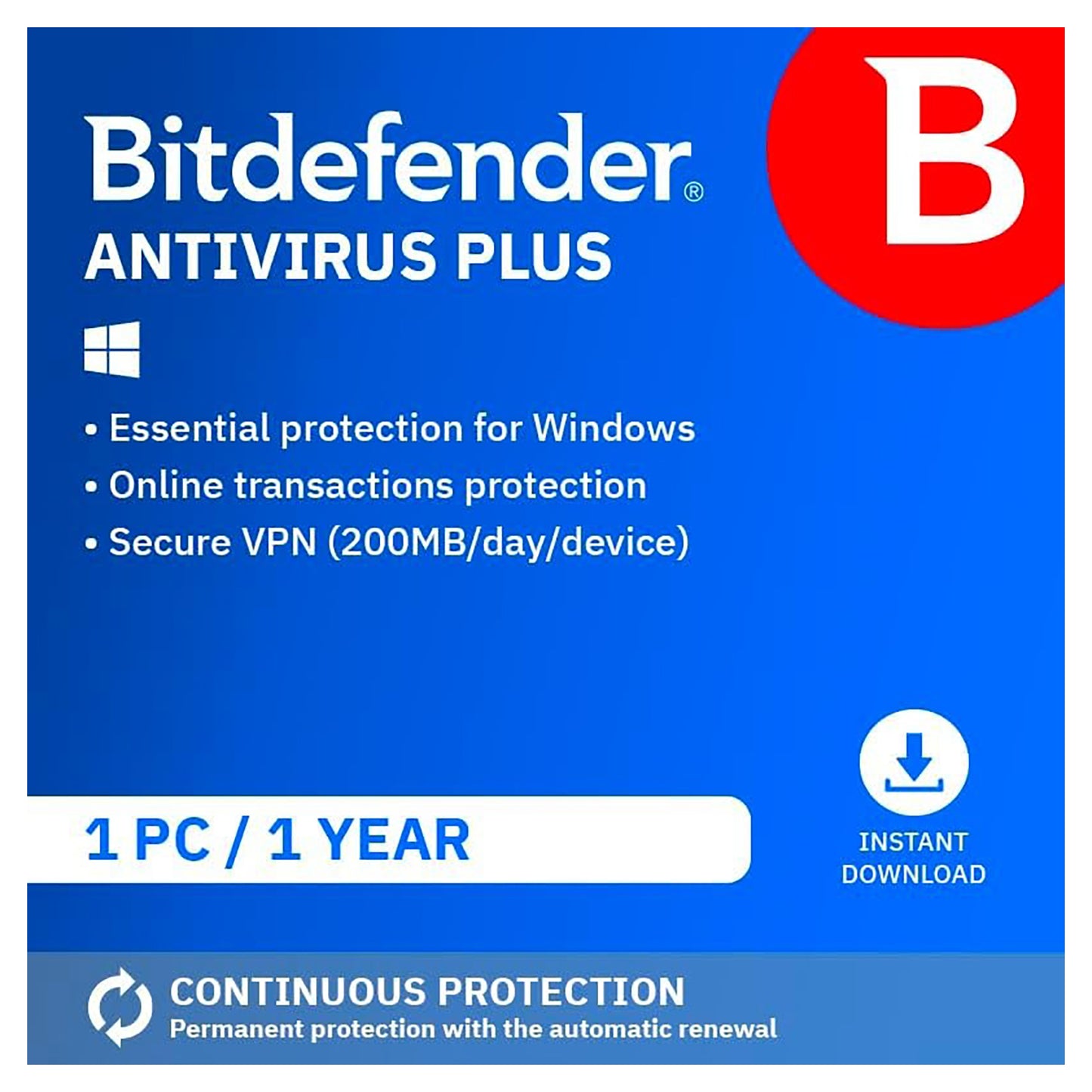 Bitdefender Antivirus Plus 1 PC 1 Year Licence Key – Instant Download