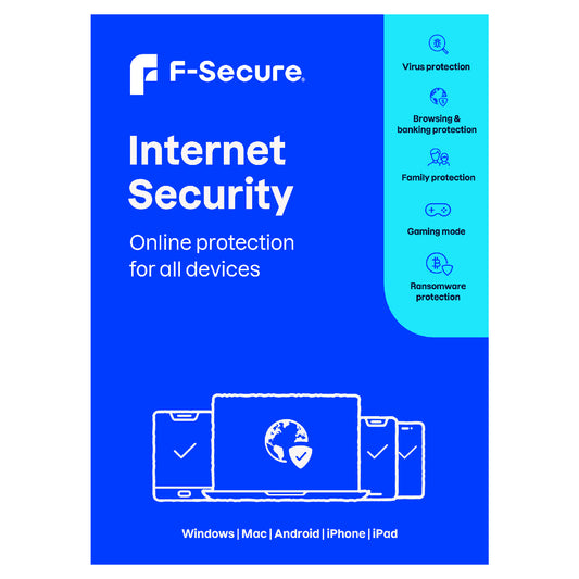 F-Secure Internet Security, 5 Devices, 1 Year Licence Key