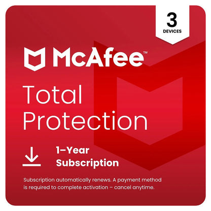 McAfee Total Protection Antivirus 3 Devices 1 Year Licence Key – Instant Download