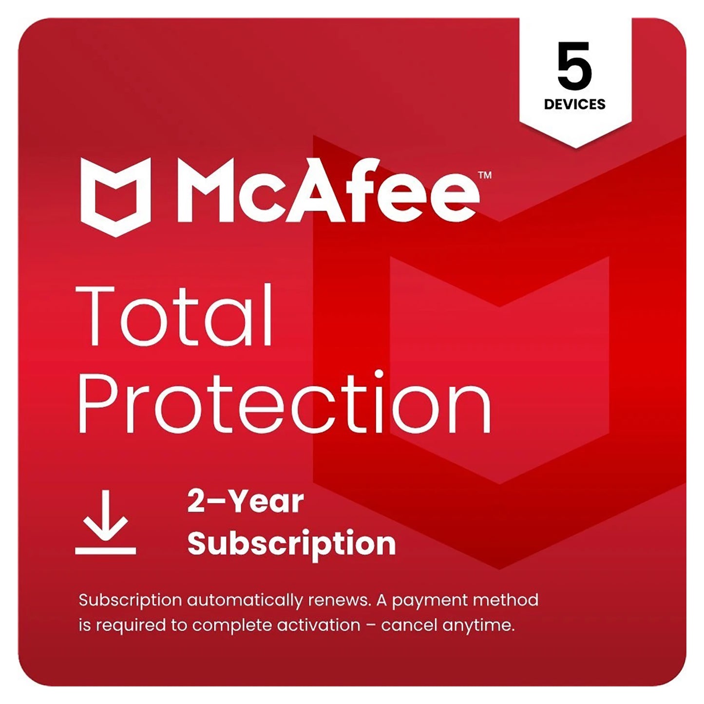 McAfee Total Protection Antivirus 5 Devices 2 Years Licence Key – Instant Download