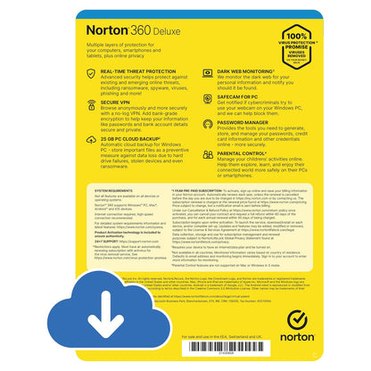 Norton 360 Deluxe Antivirus 3 Devices 1 Year Licence Key – Instant Download
