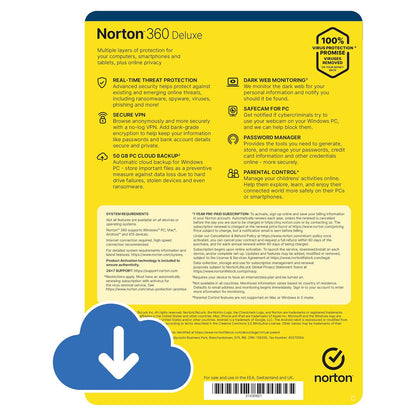 Norton 360 Deluxe Antivirus 5 Devices 1 Year Licence Key – Instant Download