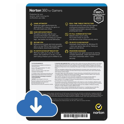 Norton 360 for Gamers Antivirus 3 Devices 1 Year Licence Key – Instant Download